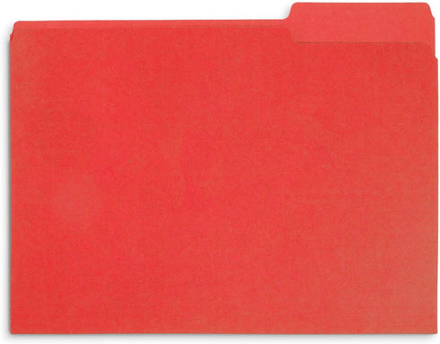 Blue Summit Supplies 200 Red File Folders, Letter Size, 1/3 Cut Tab for Easy File Storage