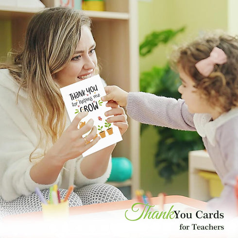 8x5.5, FaCraft Teacher Appreciation Cards - Thank You Cards for Teacher with Envelopes, Large Thank You for Helping Me