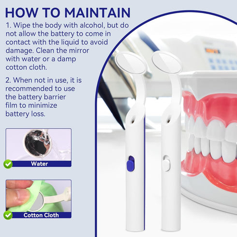 Annhua Dental Mirror for Teeth with Light Anti Fog Dentist Mouth Mirror, Reusable Plastics Dentist Mirror