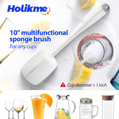 Set Holikme Bottle Brush Tube Cleaning Lab with Long Handle, Cup Cleaner for Washing Narrow Neck Beer Wine Decanter