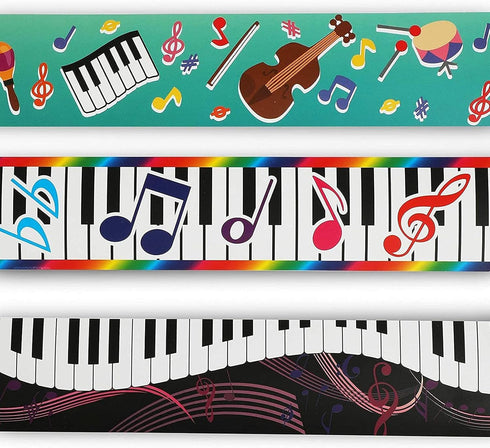 Bulletin Board Borders for Classroom, Musical Designs (6 Designs, 78 Pieces)