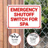 10x7 Inches, .040 Emergency Shutoff Switch for Spa Sign, Rust Free Aluminum, Fade Resistant, Made in USA