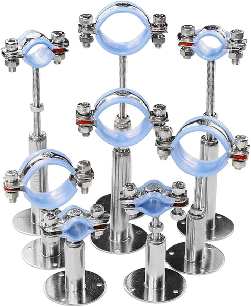 AKIHISA 1 Inch Wall Mount Ceiling Mount Pipe Support Ring Hanger, 2 Pcs Adjustable Stainless Steel Pipe Bracket