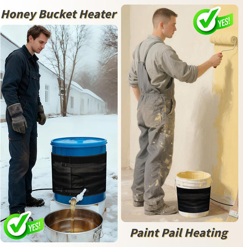 5 120 Gallon Honey Bucket Heater, YeloDeer Insulated Aluminum Foil Honey Warmer Pail Band Heater for Bee Honey Drum