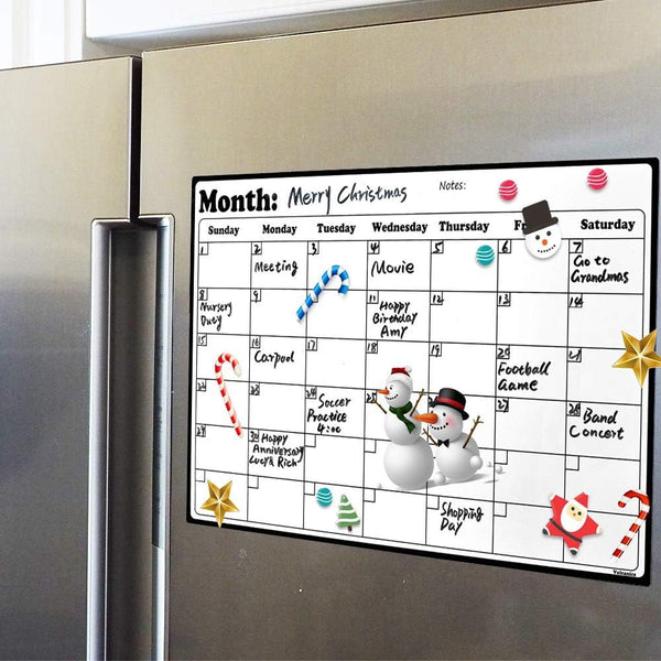 Volcanics Fridge Calendar Magnetic Dry Erase Whiteboard for Refrigerator Planners, 11.5 x 14.7 Inches