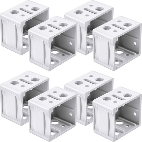 Jetec 8 Pieces 1 Inch White Blind Brackets, Profile Box Mounting Bracket for Window Blinds Headrail