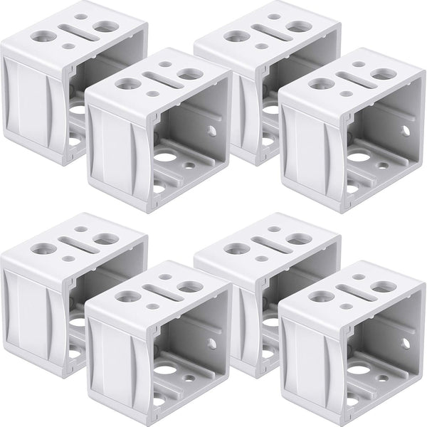 Jetec 8 Pieces 1 Inch White Blind Brackets, Profile Box Mounting Bracket for Window Blinds Headrail