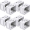 Jetec 8 Pieces 1 Inch White Blind Brackets, Profile Box Mounting Bracket for Window Blinds Headrail