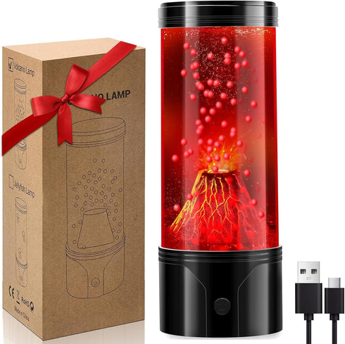 Volcano Lamp, Realistic Volcano Eruption Kids Night Light with USB/Battery Power,Leak-Proof,Cool Novelty