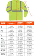 Ergodyne GloWear 8391 ANSI High Visibility Lime Reflective Long Sleeve Safety Shirt, Size 2XL