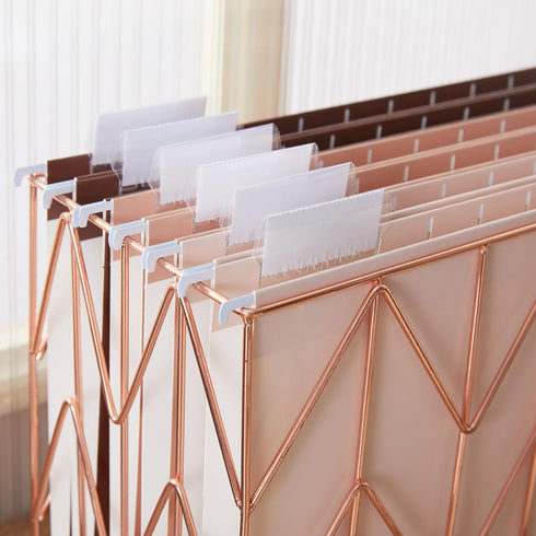 Y YOMA 6 Pack Gradient Hanging File Folders, Decorative Letter Size Folder Organizer with Adjustable Tabs, Coco Mocha