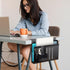 LUKETURE Desk Side Storage, Under Desk Organizer, Steel Hanging Laptop Holder with Pen Holder, Black, M(1 Tier)