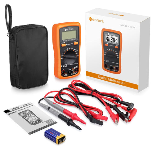 Neoteck Auto Ranging Digital Multimeter, AC/DC Voltage Current Ohm Capacitance Frequency Diode Transistor, Multi Tester