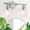 Apenath 2-Light Wall Sconce Light Fixtures, Brushed Nickel Finish Wall Light with Clear