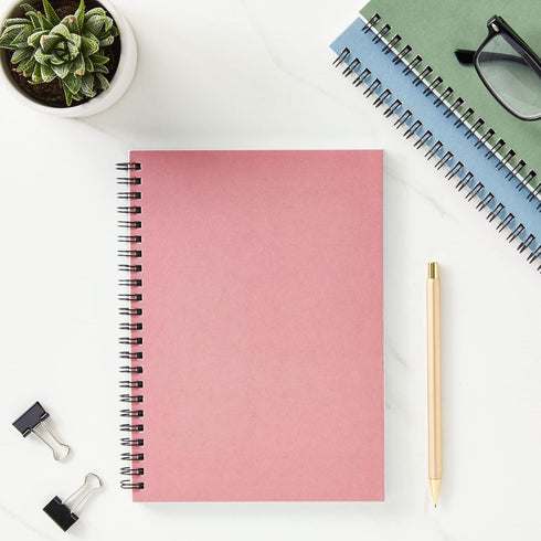 Paper Junkie 5 Pack Spiral Journal, Small Notebooks Bulk, 6" x 8", 120 Lined Pages, 5 Colors Kraft Paper Covers