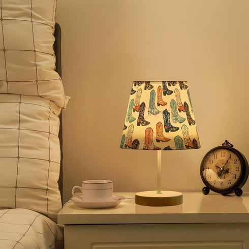 3 ALAZA Table Lamp Cowboy Boots Bedside Lamp for Bedroom LED Nightstand Desk Lamp with USB Port, Way Temperatures