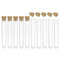 uxcell 10Pcs PS Plastic Test Tubes with Cork Stoppers, Round Base, 12x60mm for Scientific Experiments