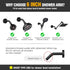 YASFEL Black Shower Arm 6" Extension Arm Pipe with Flange and Teflon Tape for Shower Head & Handheld Shower Head (SUS