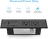 CCCEI 6 45 Recessed Power Strip with Two USB-C Ports, Fast Charging USB A Port Desk Outlet, Black Furniture Hidden