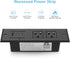 CCCEI 10 45 Recessed Power Strip with Two USB-C Ports, Fast Charging USB A Port Desk Outlet, Black Furniture Hidden