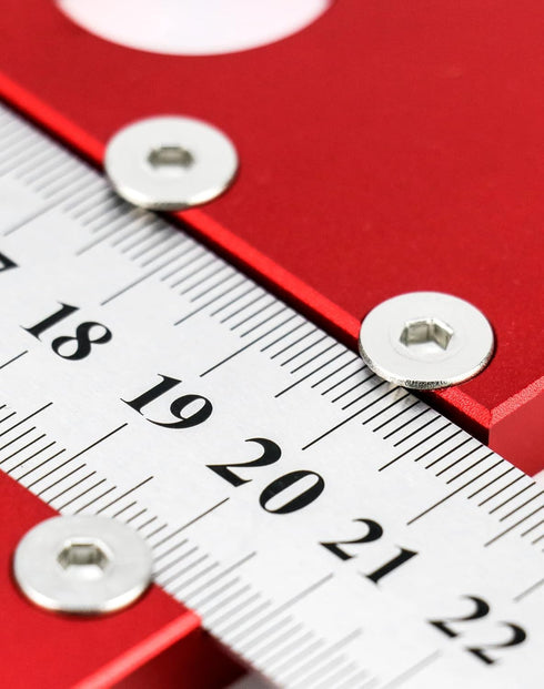 QWORK Center Scribe Gauge, Aluminum Center Finder Ruler, 45/90 Liner & Circle Center Measuring Tool