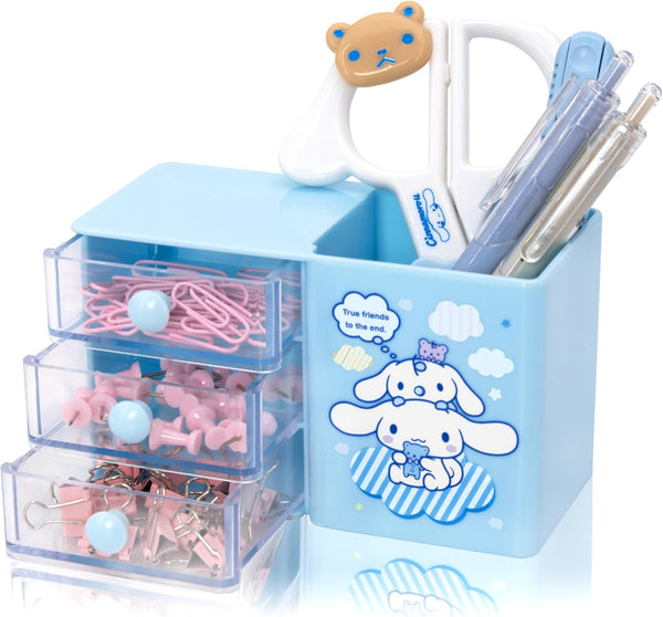 Roffatide Anime Cinnamoroll Desk Supplies Container, Cute Pencil Cup Pot for Makeup Brushes and Desk Storage