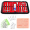 Suture Practice Kit for Medical Students, Large Silicone Pad 14 Pre-Cut Wounds,