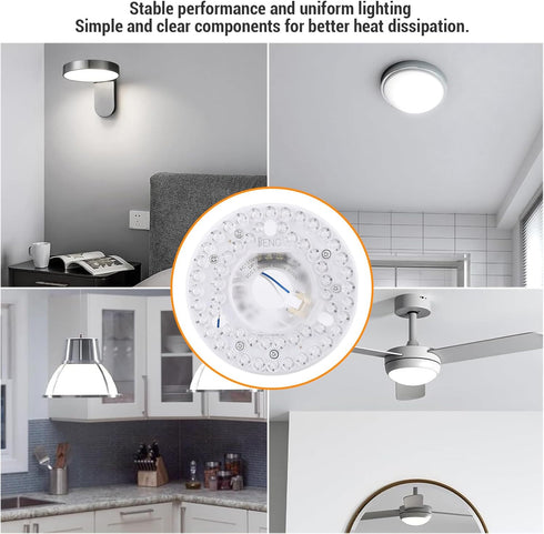 LICAEVEY 4.92 Inch 18W 3CCT 3000K 4000K 6000K Dimmable, (120V) Retrofit Light Kit, LED Ceiling Fan Light for Ceiling