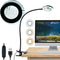Desk Magnifying Glass with Light 5X, Clip on Desk Light with 3 Light Colors, 5W LED Desk Lamp with Clamp