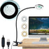 Desk Magnifying Glass with Light 5X, Clip on Desk Light with 3 Light Colors, 5W LED Desk Lamp with Clamp