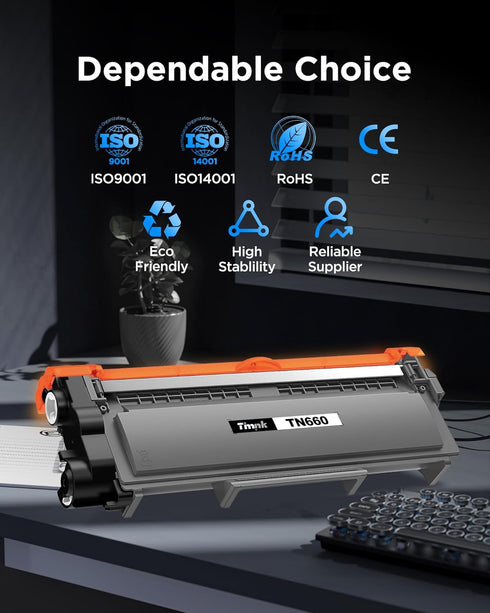 TN660 Compatible Toner Cartridge for Brother TN660 TN-660 TN630, Works with HL-L2300D HL-L2380DW HL-L2320D DCP-L2540DW