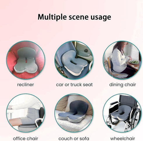 TOWGOU Tailbone Orthopedic Cushion, Seat Cushion for Office Chair and Car, Ergonomic Memory Foam L Shaped Integrated