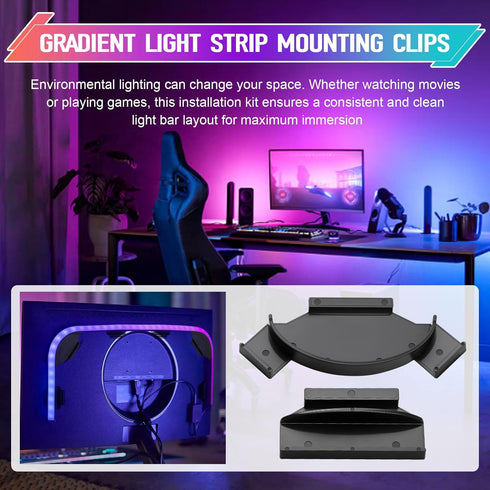 RPBKE Set 3M 55" 65" 75" 6 Set Upgraded Brackets for Philips Hue Play Gradient Light Strip, LED Light Strip Mounting