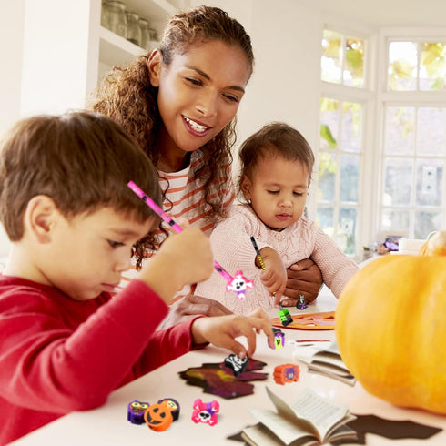 Halloween Erasers Bulk Supplies, Cute Ghost Pumpkin Skull Erasers, Multi Color Pencil Rubber Erasers for Kids