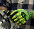 MAGID T-REX Flex Series Lightweight Impact Gloves, 1 Pair, NitriX Palm Coating, Size 7/S, Black & Green