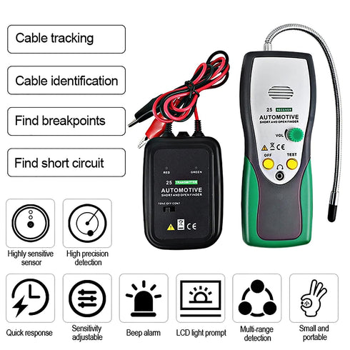 Fxsomgt 6-24V Automotive Short and Open Finder Circuit Tester, Car Circuit Breaker Finder DC Wire Tracer Electrical