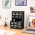 Marbrasse Black Wooden Desk Organizer, Multi-Functional Pen Holder, Storage Rack for School Home Office Art Supplies