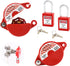 Gate Valve Lockout and Safety Padlock, 2 Sets, Hose Bib Lock for Outdoor Faucet Knob, Plastic Red Secure Locks