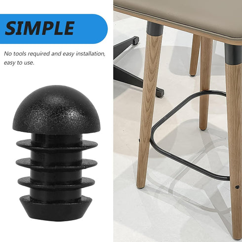 50pcs DOITOOL Plastic Hole Plugs and Chair Leg End Caps, Round Head Tubing Insert Caps for Furniture Legs and Table