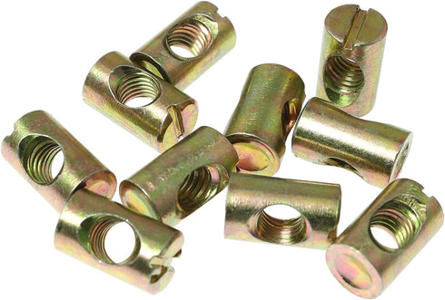 RLECS 12pcs M8 Pozidriv Hammer M8 20mm Slotted Barrel Nuts Cross Dowels Slotted Nuts Horizontal Hole Nut Embedded Nut