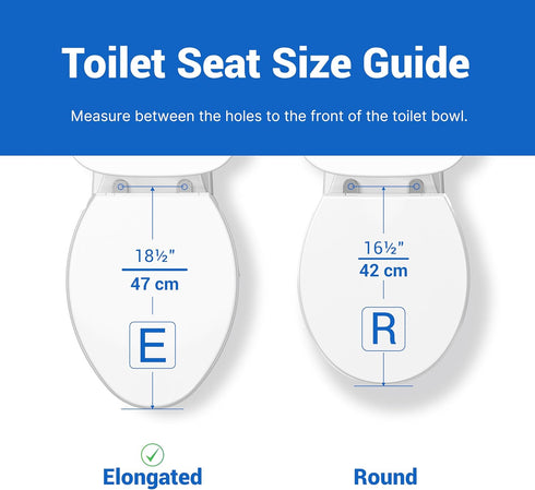 Plus Toilet Seat Elongated, Soft Close Toilet Seat, No-Slam, Magnetic Quick-Release Easy Clean, Easy Installation