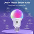 OREiN Matter Smart RGBTW Bulb, 1100 Lumens 75W Equivalent Smart Light Bulbs, Color Changing Light Bulbs Work with Apple Home, Alexa, Google Home, SmartThings, A19 Smart Bulbs 2.4Ghz WiFi, 2Pack by OREiN