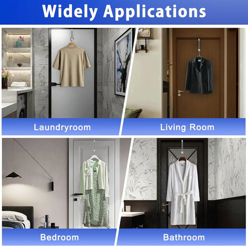 1 Pcs Over The Door Hooks Hanger, Folding Clothes Drying Rack for Hanging Clothes, Towels, Coats for Bedroom, Bathroom