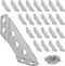 UBANU Universal Furniture Corner Brace Connector with Screws, 24 Pack Stainless Steel Angle