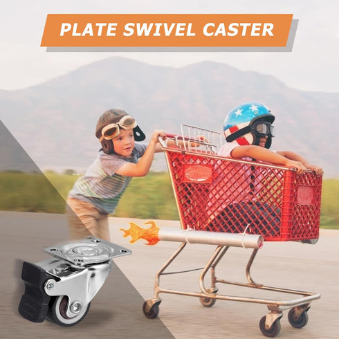 5pcs 1 Inch NUOBESTY TPR Swivel Stem Casters Grey Silent Replacement Wheels for Furniture Cart Rolling Industrial Use