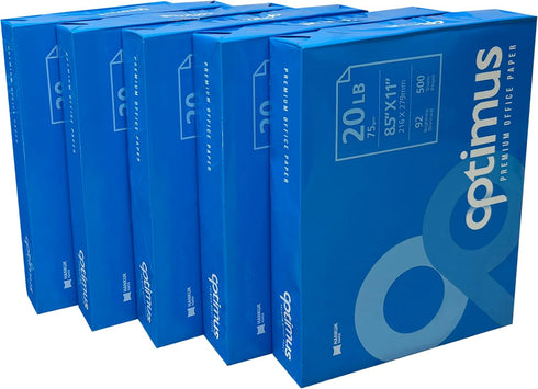 Multipurpose Copy Printer Paper, 8.5” x 11”, 20 lbs, White, 2500 SHEETS/5 REAMS