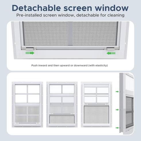 AIRGBW 12"*18", 1 Pack) Windows for Chicken Coop with Screens, Aluminum Exterial Window Replacement for Playhouse