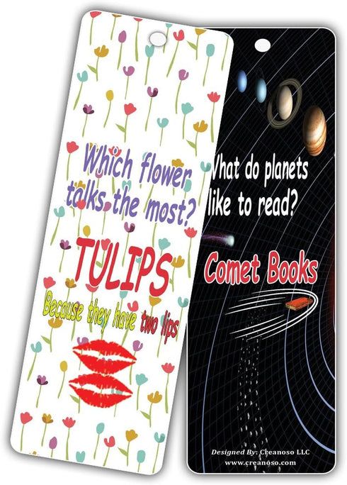 Fun Bookmarks for Kids, 12 Pack Silly Jokes Series 1, Excellent Party Favors and Classroom Reading Rewards