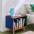 Bulb ONEWISH Mushroom Lamp, Small Table Lamp with Sea Blue Striped Glass, Nightstand Lamp Included