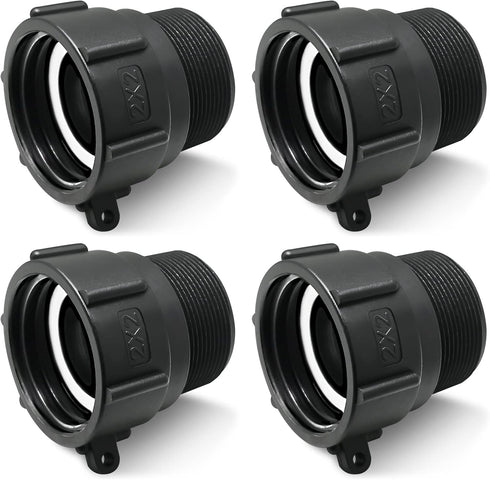 275 330 Gallon IBC Tote Adapter 2" Female Buttress Coarse Thread x 2" Male NPT Pipe Thread Food Grade Water Tank